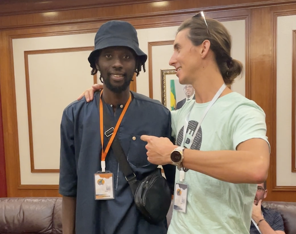 With Nourou backstage ahead of the start of the conference