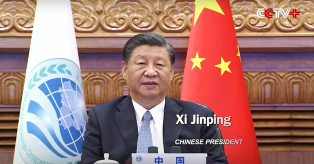 Chinese president Xi Jinping during the Shanghai Cooperation Summit (CCTV)
