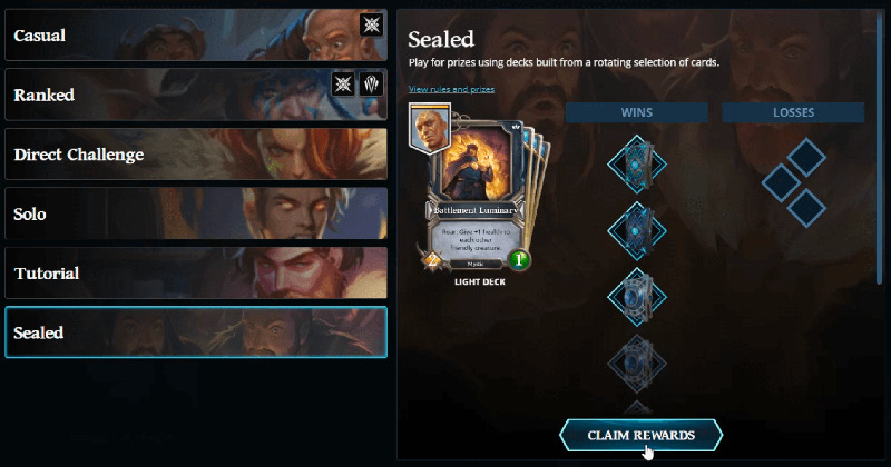 Gods Unchained Sealed Mode Rewards