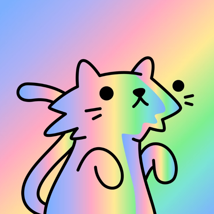 Doodle #1099 Holographic Cat owned by Nate Alex