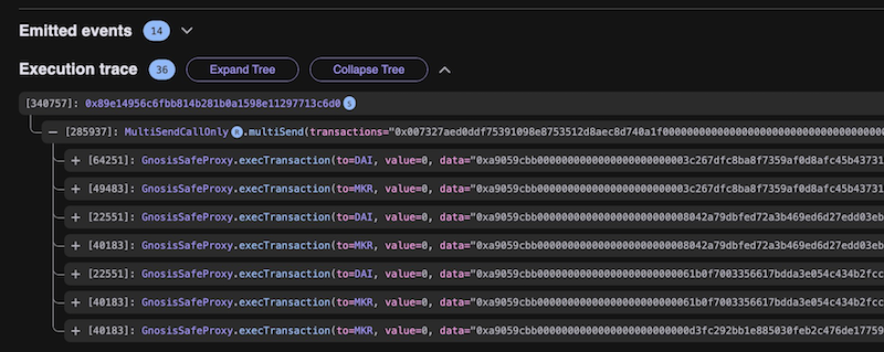 Example of user ops being batched together