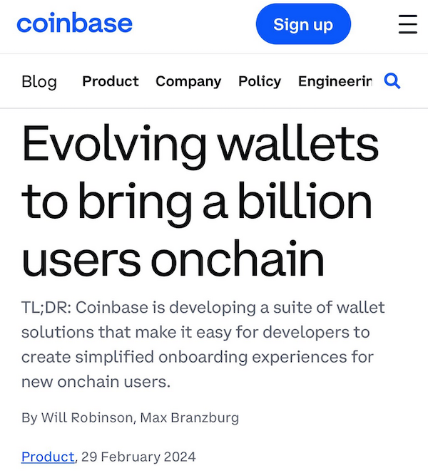 Coinbase wants one billion users onchain