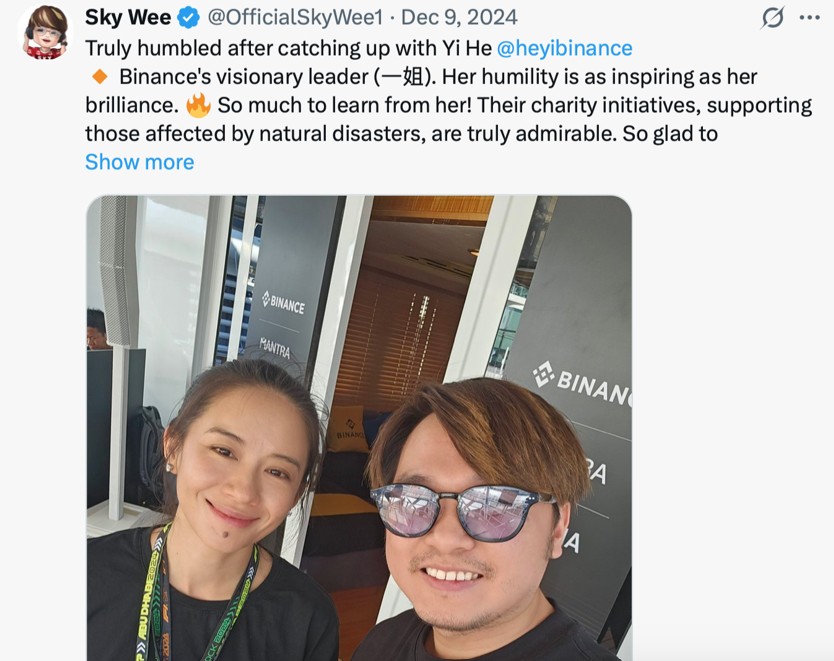 Binance and Sky Wee