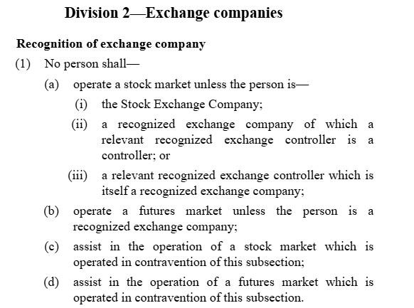Section 19 of Hong Kong's SFO