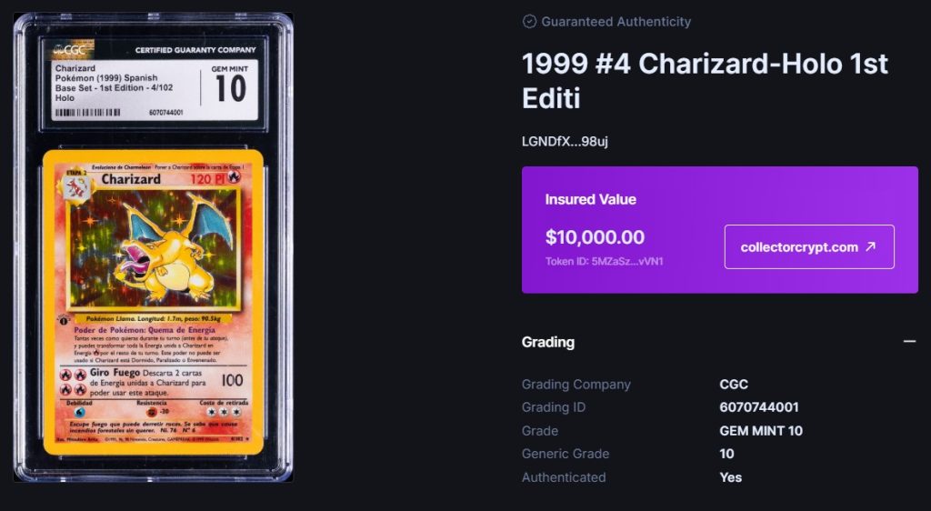 Charizard holo Pokemon card