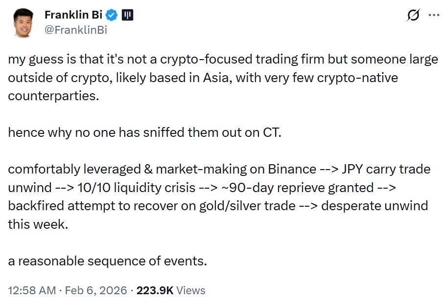 Franklin Bi, general partner at Pantera Capital, shared a similar theory explaining why it has largely flown under the crypto radar.